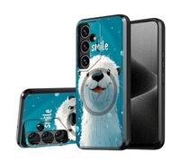 DISUOFEART for Samsung Galaxy S25 Plus/ S24 Plus Case, Smiling Otter Underwater Military-Grade Shockproof Protection, Camera Lens Protector & Adjustable Kickstand, Heavy Duty Drop Protection