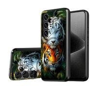DISUOFEART for Samsung Galaxy S25 Plus/ S24 Plus Case, Two Tigers in Jungle Military-Grade Shockproof Protection, Camera Lens Protector & Adjustable Kickstand, Heavy Duty Drop Protection