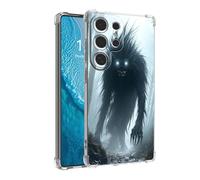 DISUOFEART for Samsung Galaxy S25 Ultra Case, Anti-Scratch Transparent Hard Back Phone Cover, Shadowy Beast in Misty Forest Clear Slim Shockproof Military-Grade Protection