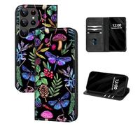 DISUOFEART for Samsung Galaxy S25 Ultra Case Wallet, Leather Flip Cover with RFID Blocking, Card Holder, Magnetic Closure, Forest Flora Fauna Kickstand Full Body Protective Case