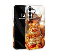 DISUOFEART for Samsung Galaxy S26 Case with Double Layer Protection - Film Design 2 in 1 Phone Cover, Pilgrim Hat Squirrel for Holiday Decor Hard Back Panel + Soft TPU Inner