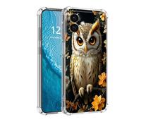 DISUOFEART for Samsung Galaxy S26 Edge Case, Anti-Scratch Transparent Hard Back Phone Cover, Owl Among Orange Blooms & Butterfly Clear Slim Shockproof Military-Grade Protection