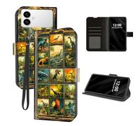 DISUOFEART for Samsung Galaxy S26 Edge Case Wallet with Card Holder, Dinosaur Art Collage in Frame RFID Blocking Leather Flip Cover Magnetic Snap and Kickstand