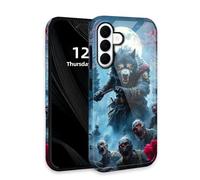 DISUOFEART for Samsung Galaxy S26 Plus Case with Double Layer Protection - Film Design 2 in 1 Phone Cover, Wolf Warrior Under Full Moon Hard Back Panel + Soft TPU Inner