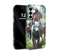 DISUOFEART for Samsung Galaxy S26 Plus Case with Double Layer Protection - Film Design 2 in 1 Phone Cover, Warrior Riding Wolf Pack Hard Back Panel + Soft TPU Inner