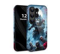 DISUOFEART for Samsung Galaxy S26 Ultra Case with Double Layer Protection - Film Design 2 in 1 Phone Cover, Wolf Warrior Under Full Moon Hard Back Panel + Soft TPU Inner