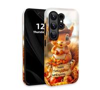 DISUOFEART for Samsung Galaxy S26 Ultra Case with Double Layer Protection - Film Design 2 in 1 Phone Cover, Pilgrim Hat Squirrel for Holiday Decor Hard Back Panel + Soft TPU Inner