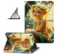DISUOFEART for Samsung Galaxy Tab A9 Case 8.7 Inch, Slim Lightweight Stand Cover with Auto Sleep/Wake, Golden Elf Enchanted Forest