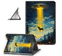 DISUOFEART for Samsung Galaxy Tab A9 Case 8.7 Inch, Slim Lightweight Stand Cover with Auto Sleep/Wake, UFO Abducting Cow Over Town