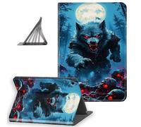 DISUOFEART for Samsung Galaxy Tab A9 Plus Case 10.9 Inch, Slim Lightweight Stand Cover with Auto Sleep/Wake, Werewolf Under Full Moon Skulls
