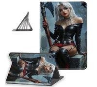 DISUOFEART for Samsung Galaxy Tab A9 Plus Case 10.9 Inch, Slim Lightweight Stand Cover with Auto Sleep/Wake, Gothic Girl with Axe in Graveyard
