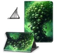 DISUOFEART for Samsung Galaxy Tab A9 Plus Case 10.9 Inch, Slim Lightweight Stand Cover with Auto Sleep/Wake, Skull Tree Eerie Green Glow