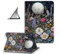DISUOFEART for Samsung Galaxy Tab S10 Plus/ S9 Plus/ S9 FE Plus Case 12.4 Inch, Slim Lightweight Stand Cover with Auto Sleep/Wake, Wildflower Under The Moonlight