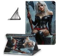 DISUOFEART for Samsung Galaxy Tab S10 Plus/ S9 Plus/ S9 FE Plus Case 12.4 Inch, Slim Lightweight Stand Cover with Auto Sleep/Wake, Gothic Girl with Axe in Graveyard