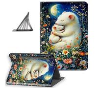 DISUOFEART for Samsung Galaxy Tab S10 Plus/ S9 Plus/ S9 FE Plus Case 12.4 Inch, Slim Lightweight Stand Cover with Auto Sleep/Wake, White Mouse Night Scene