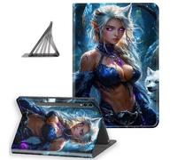 DISUOFEART for Samsung Galaxy Tab S10 Ultra/ S9 Ultra/ S8 Ultra Case 14.6 Inch, Slim Lightweight Stand Cover with Auto Sleep/Wake, Fantasy Elf Girl Wolf Wall Decor