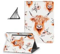 DISUOFEART for Samsung Galaxy Tab S10 Ultra/ S9 Ultra/ S8 Ultra Case 14.6 Inch, Slim Lightweight Stand Cover with Auto Sleep/Wake, Highland Cows in Pastel Colors