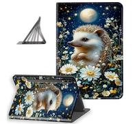 DISUOFEART for Samsung Galaxy Tab S10 Ultra/ S9 Ultra/ S8 Ultra Case 14.6 Inch, Slim Lightweight Stand Cover with Auto Sleep/Wake, Moonlit Hedgehog Daisy Meadow