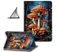 DISUOFEART for Samsung Galaxy Tab S10 Ultra/ S9 Ultra/ S8 Ultra Case 14.6 Inch, Slim Lightweight Stand Cover with Auto Sleep/Wake, Red Glow Mushroom Forest