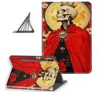 DISUOFEART for Samsung Galaxy Tab S10 Ultra/ S9 Ultra/ S8 Ultra Case 14.6 Inch, Slim Lightweight Stand Cover with Auto Sleep/Wake, Skeleton King with Red Cape Roses