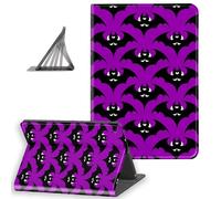 DISUOFEART foriPad 9th/ 8th/ 7th Generation 10.2 Inch (2021/2020/2019 Release) Case, Slim Lightweight Stand Cover with Auto Sleep/Wake, Purple Background with Bats