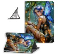DISUOFEART foriPad 9th/ 8th/ 7th Generation 10.2 Inch (2021/2020/2019 Release) Case, Slim Lightweight Stand Cover with Auto Sleep/Wake, Enchanted Forest Fairy with Blue Wings