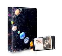DISUOFEART Photo Albums 4x6 Pictures, Large Capacity Leather Cover Photo Book with Clear Pockets, Solar System Planets in Space Family Picture Album for Wedding Anniversary Baby Travel