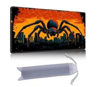DISUOFEART Playmat for MTG & Magic: The Gathering, 24x14 inch Non-Slip TCG Game Mat for Commander, Giant Spider Over City Sunset Card Game Table Mat