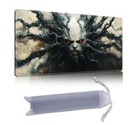 DISUOFEART Playmat for MTG & Magic: The Gathering, 24x14 inch Non-Slip TCG Game Mat for Commander, Shadow Wraith with Glowing Red Eyes Card Game Table Mat