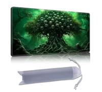 DISUOFEART Playmat for MTG & Magic: The Gathering, 28x16 inch Non-Slip TCG Game Mat for Commander, Haunted Skull Tree in Green Forest Card Game Table Mat