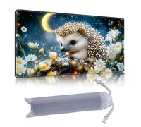 DISUOFEART Playmat for MTG & Magic: The Gathering, 28x16 inch Non-Slip TCG Game Mat for Commander, Hedgehog on Frosted Branch Card Game Table Mat
