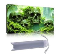 DISUOFEART Playmat for MTG & Magic: The Gathering, 28x16 inch Non-Slip TCG Game Mat for Commander, Overgrown Skulls in Jungle Ruins Card Game Table Mat