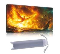 DISUOFEART Playmat for MTG & Magic: The Gathering, 28x16 inch Non-Slip TCG Game Mat for Commander, Phoenix and Pirate Ship Fantasy Card Game Table Mat