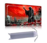 DISUOFEART Playmat for MTG & Magic: The Gathering with Zones, 24x14 inch Non-Slip TCG Game Mat for Commander, Skeleton in Graveyard Horror Card Game Table Mat
