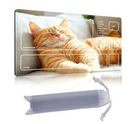 DISUOFEART Playmat for MTG & Magic: The Gathering with Zones, 24x14 inch Non-Slip TCG Game Mat for Commander, Sleeping Orange Cat on Sofa Card Game Table Mat