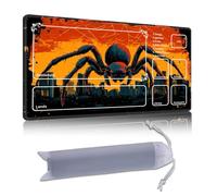 DISUOFEART Playmat for MTG & Magic: The Gathering with Zones, 24x14 inch Non-Slip TCG Game Mat for Commander, Giant Spider Over City Sunset Card Game Table Mat