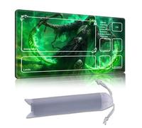 DISUOFEART Playmat for MTG & Magic: The Gathering with Zones, 24x14 inch Non-Slip TCG Game Mat for Commander, Skeleton with Dual Scythes Card Game Table Mat
