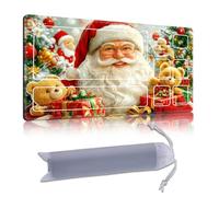 DISUOFEART Playmat for MTG & Magic: The Gathering with Zones, 24x14 inch Non-Slip TCG Game Mat for Commander, Red Claus with Bears and Gifts Card Game Table Mat