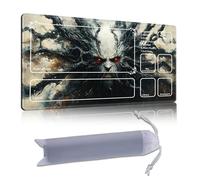 DISUOFEART Playmat for MTG & Magic: The Gathering with Zones, 28x16 inch Non-Slip TCG Game Mat for Commander, Shadow Wraith with Glowing Red Eyes Card Game Table Mat