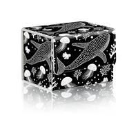 DISUOFEART Trading Card Storage Box, Holds 100+ for MTG Cards, Premium PU Leather with Magnetic Closure, Whale Shark & Jellyfish Durable Deck Box for Magic the Gathering, Trading Card Games