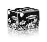 DISUOFEART Trading Card Storage Box, Holds 100+ for MTG Cards, Premium PU Leather with Magnetic Closure, Snake in Floral Night Sky Durable Deck Box for Magic the Gathering, Trading Card Games