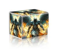 DISUOFEART Trading Card Storage Box, Holds 100+ for MTG Cards, Premium PU Leather with Magnetic Closure, Armored Angel With Sword Durable Deck Box for Magic the Gathering, Trading Card Games