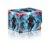 DISUOFEART Trading Card Storage Box, Holds 100+ for MTG Cards, Premium PU Leather with Magnetic Closure, Werewolves Running In Forest Durable Deck Box for Magic the Gathering, Trading Card Games