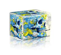 DISUOFEART Trading Card Storage Box, Holds 100+ for MTG Cards, Premium PU Leather with Magnetic Closure, Floral Skull Smoking A Cigarette Durable Deck Box for Magic the Gathering, Trading Card Games