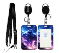 DISUOFEART Vertical ID Badge Holder, Storm Giant CVolcanic Clouds