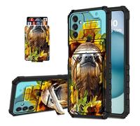 DISUOFEART Wallet Case for Samsung Galaxy S24 Plus with Card Holder Stand, Slim Dual Layer Shockproof Protective Phone Cover with Kickstand Full Body Protection, Cute Sloth Hugging Sunflower