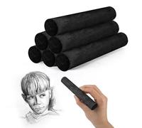 DISWALE 6 Pcs Jumbo Willow Charcoal Sticks, 0.79-0.94 Inch Drawing Charcoal | Soft Black Charcoal Sticks For Sketching, Drawing, Shading, Art Projects And Artist Supplies