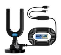 Diswoe TV Aerial, Indoor TV Aerial for Smart TV with Signal Booster High Gain Freeview Outdoor TV Antenna for TV 4K 1080P HDTV & VHF UHF DAB Radio with 27Ft Coax Cable
