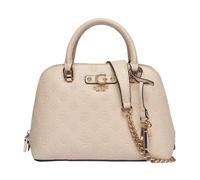 GUESS handbag cross body bag Dita Dome Satchel Bag Light Taupe Logo creme-white