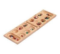 Ditanpu Africa Board Game | Folding Wooden Board Chess with Colorful Natural Stones Pebbles - Folding Wooden Board and Colorful Glass Stones for Adults and Kids